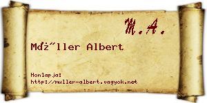 Müller Albert névjegykártya